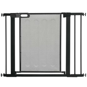 29.5"-40.6" Metal Pet Gate, Dog Gate with Auto Closing Door, Double Locking, for Doorways, Stairs, Hallways, Black (Option: Black)