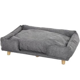 Washable Dog Sofa for Large Dogs, Elevated Pet Couch with Anti-slip Foot Pads, Dark Grey (Option: Charcoal Grey)