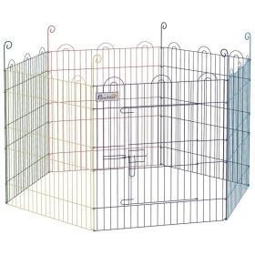 Metal Pet Playpen Portable Hexagon Dog Exercise Fence Multi-colored (Option: Multi Colour)