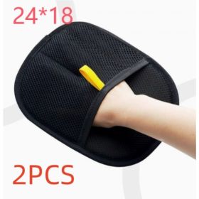 Pet Hair Remover Mitt Pet Hair Remover Gloves Deshedding Brush Glove For Dog Cat Rabbit With Long Short Curly Hair (Option: Black-2PCS)