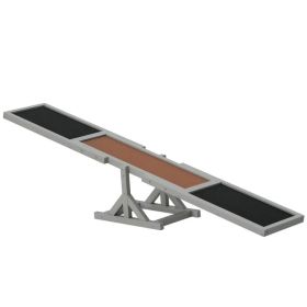 Wood Pet Seesaw Platform Dog Agility Training Equipment Run Game Toy Weather Resistant Pet Supplies Grey (Option: Grey)